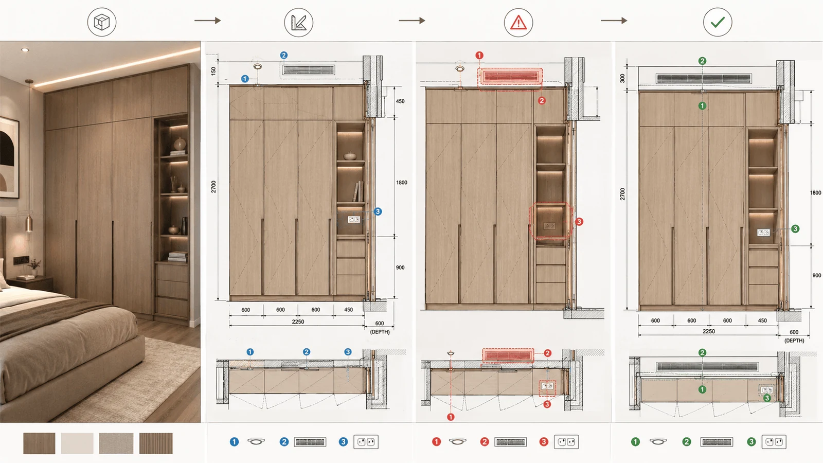 high end interior design agency turning 3D views into technical drawings