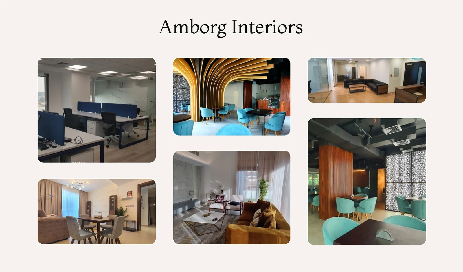 Amborg a Dubai interior design agency delivering budget commercial interior projects