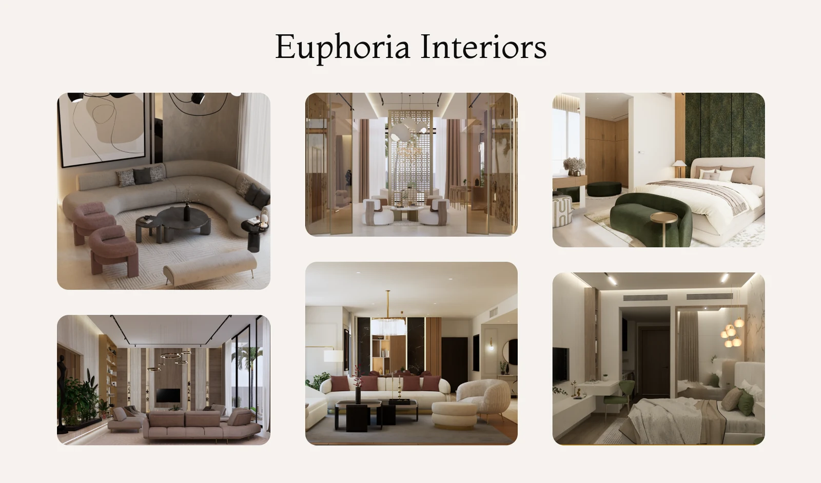 Euphoria Interiors one of the top interior design agencies in Dubai showing luxury villa and residential projects