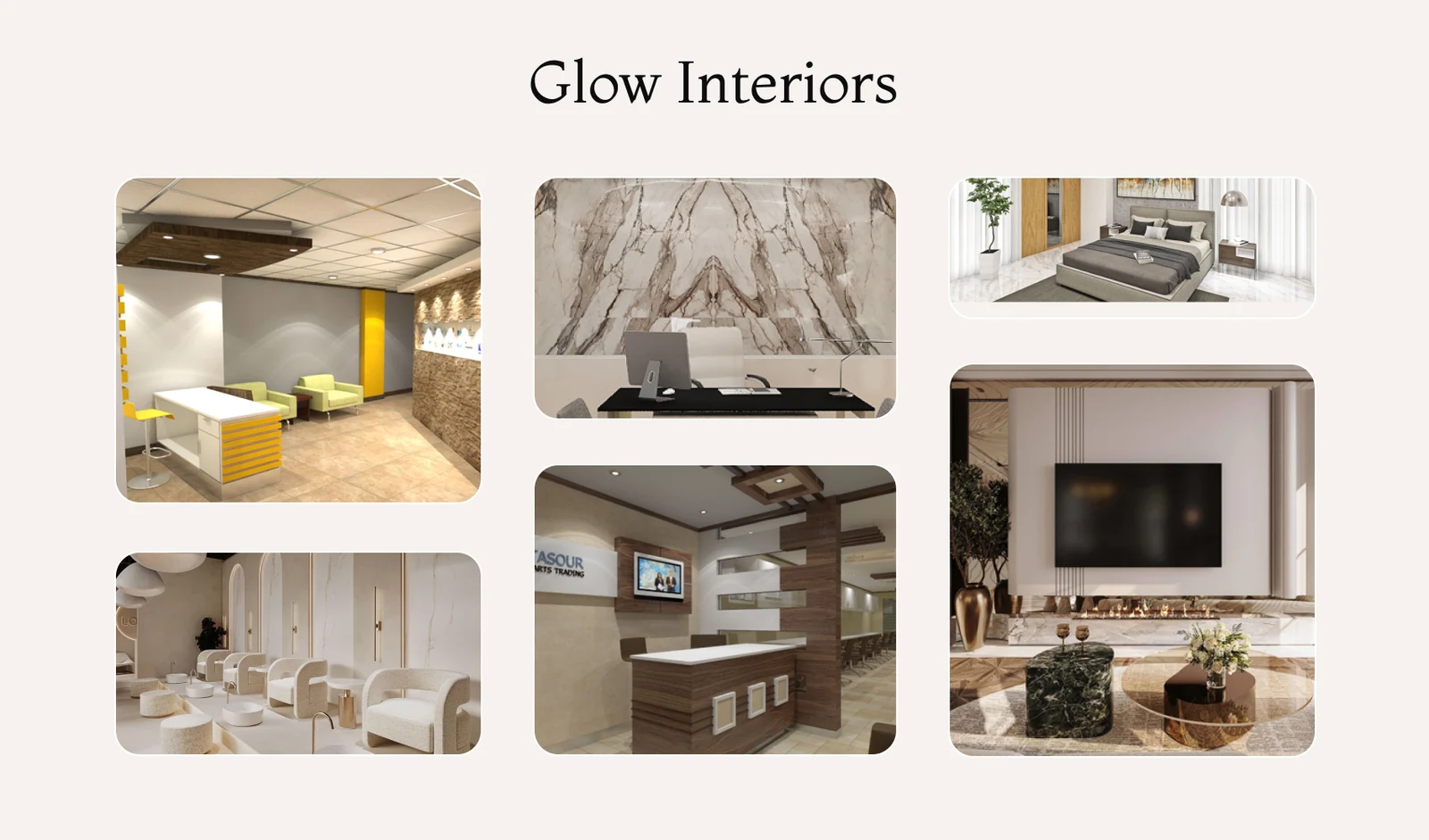 Glow Interiors a design agency in Dubai with office salon and villa interior projects