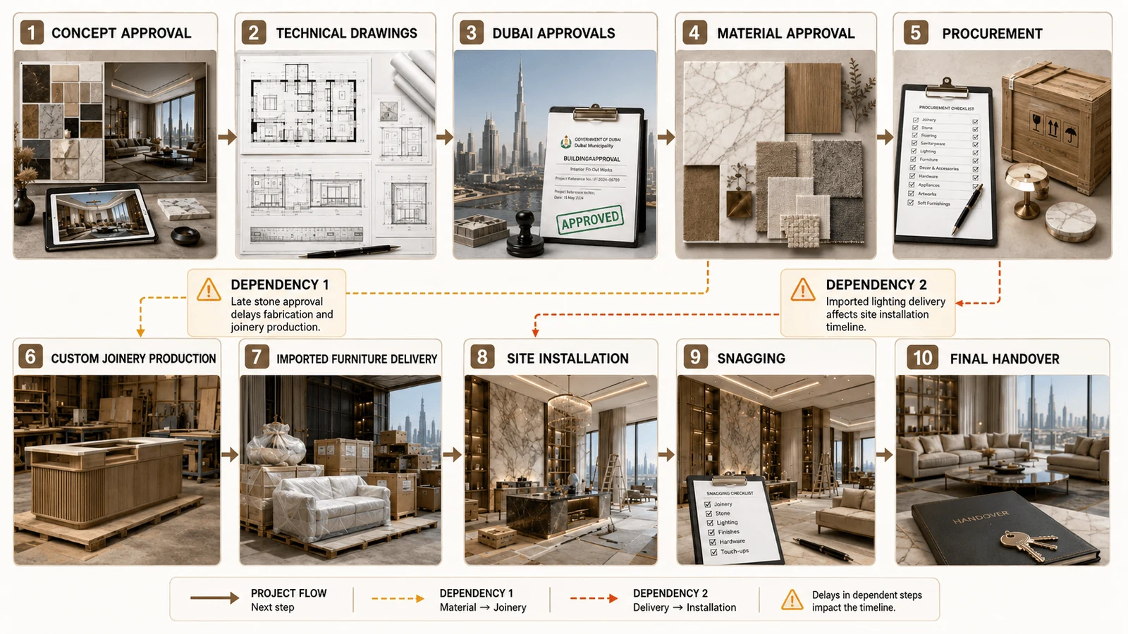 interior design agencies in Dubai planning a realistic project completion date
