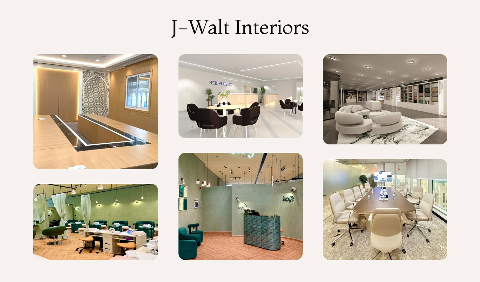 J Walt Interiors an interior design company in Dubai for regulated clinic and salon fit outs