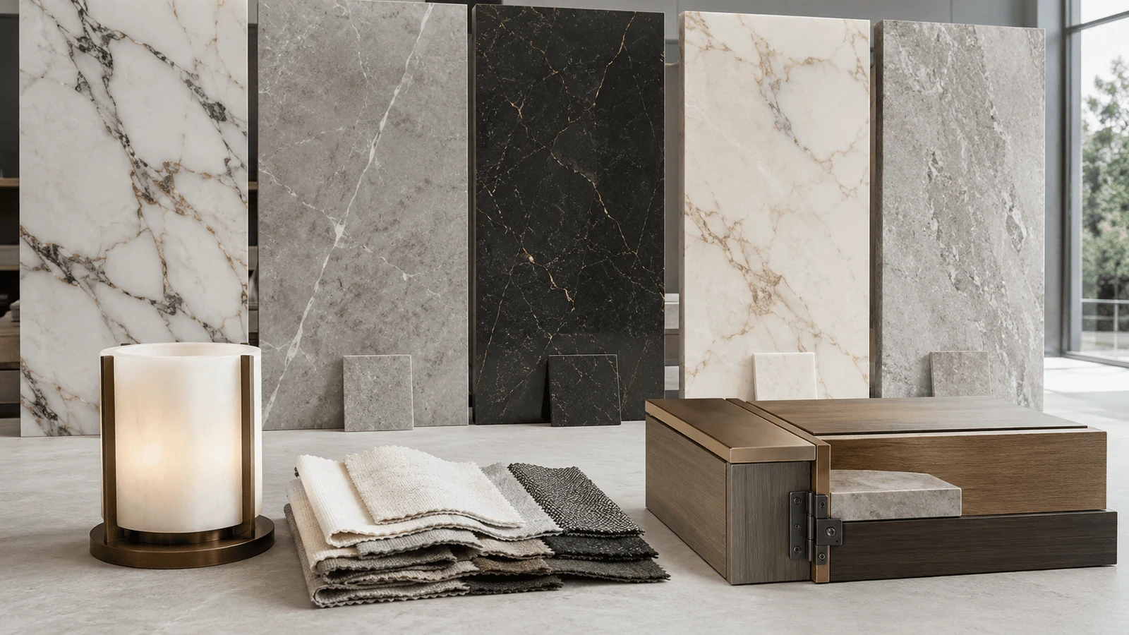 premium materials and natural stone selection for luxury interior design